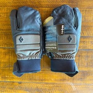 Black Diamond Spark Lobster Gloves - New - Black/Grey
